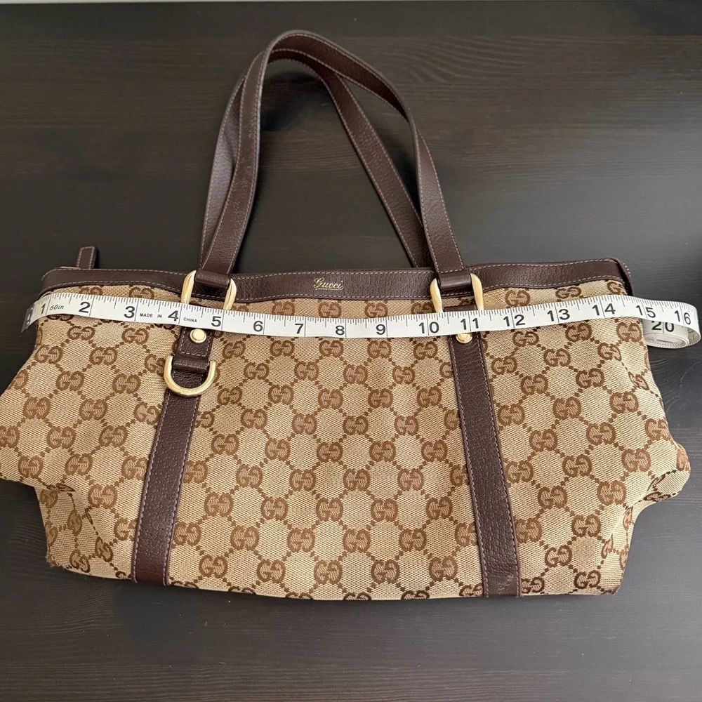 Gucci Vintage Brown Monogram Canvas Shoulder Bag and Dust Bag - Picture 8 of 16